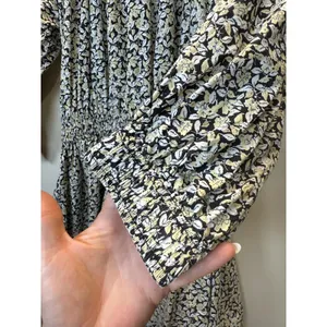Apiece Apart Dress Womens XS Black Yellow Floral Organic Cotton Mini Summer thumbnail 9
