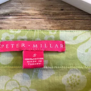 Peter Millar Green Floral V-Neck 3/4 Sleeve Top Size Small thumbnail 4