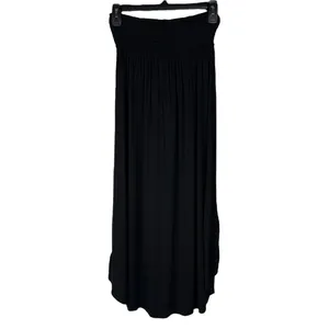 Free People Beach X-Small Hi-Low Maxi Skirt Smocked Waist Front Slit Stretch thumbnail 4