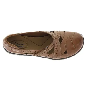 Clarks Womens Loafers Sz 10W Tan Ashland Spin Q Leather Mary Jane Comfort thumbnail 6