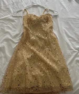 Gold Sequin Lucy in the Sky Dress thumbnail 1