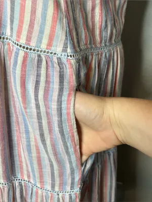 Sundry x Anthropologie Luna Striped Tiered Maxi Dress Beachy Vacation Resortwear thumbnail 8