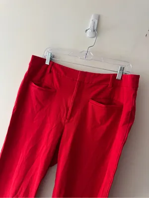 Maeve by Anthropologie Bright Red Tailored Cropped Pants thumbnail 2