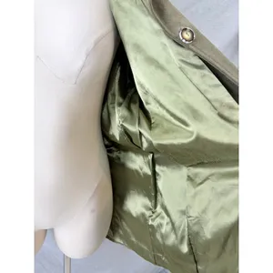 J. Jill Womens Olive Green 100% Calfsuede Leather Satin Lined‎ Car Coat Size M thumbnail 14