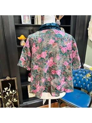 Victoria's Secret Gold Label Green Sheer Rose Top Size Small thumbnail 10