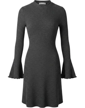 Abercrombie & Fitch Tunic Shirt Sz XS 90s‎ Bell Sleeve Ribbed Gray Heathered thumbnail 1
