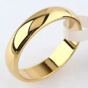 4.5mm Plain Gold Stainless Steel Ring thumbnail 1