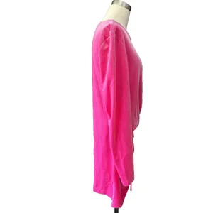 Juicy Couture Barbie Pink Velvet Bodycon Dress Women's XXL Long Sleeve Y2K thumbnail 6