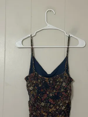 Dress Forum Los Angeles Ruched Floral Mesh Ruffle Mini Dress Size S thumbnail 5