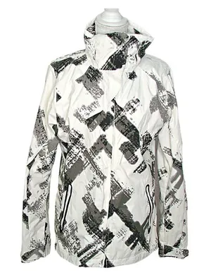 Columbia Womens Size M Bugaboo Interchange Omni-Tech Full Zip Jacket Gray White thumbnail 1