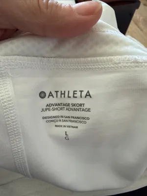 Athleta advantage White‎ Pleated Active Skort nwt large built in shorts thumbnail 3