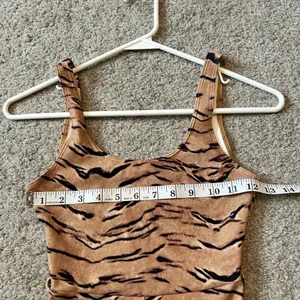 WeWoreWhat Womens Tiger‎ Print Scoop Neck Sleeveless Romper Brown Black thumbnail 7