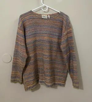 Vintage Multicolor Striped Crewneck Sweater Multiple Size M thumbnail 1
