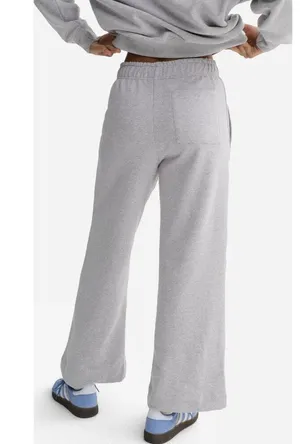 Mate The Label Organic Fleece Wide Leg Pant Heather Grey Large MSRP $138 thumbnail 3