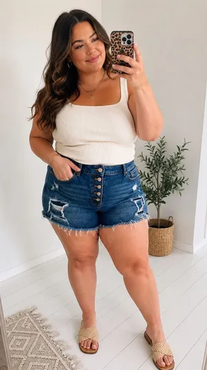 Maurices Button Fly Jean High-Rise Shorts thumbnail 1