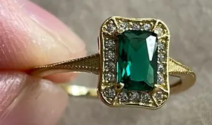 Sterling Silver Gold Ring Size 5 thumbnail 1