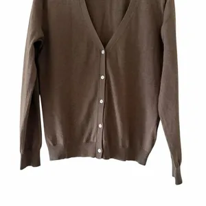 Zara V-Neck Olive Green Button Down Long Sleeves Lightweight Career Office Capsu thumbnail 4