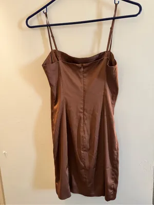 Sunday Best Satin Slip Dress in Brown Aritzia thumbnail 2