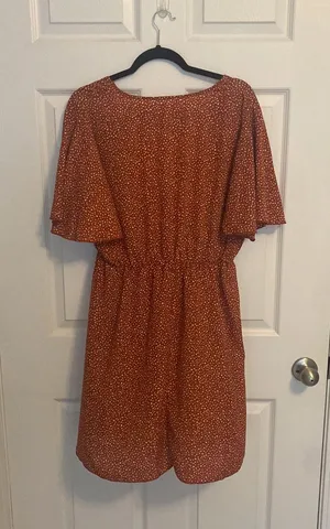 Orangeish/red Polka dot Dress Size XL thumbnail 2