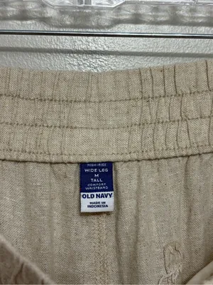 NEW Old Navy High-Waisted Linen-Blend Wide-Leg Pants in Natural Linen - M Tall thumbnail 7