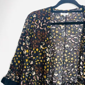 Maurices Black Multicolor Paisley Floral Print Fringe Hem Kimono thumbnail 4