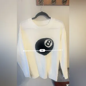 Magic 8 Oversized Chunky Knit Sweater Size Small White thumbnail 6