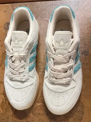 Adidas RIVALRY LUX LOW sneakers off white/teal color size M6/W7. (No Box) thumbnail 4