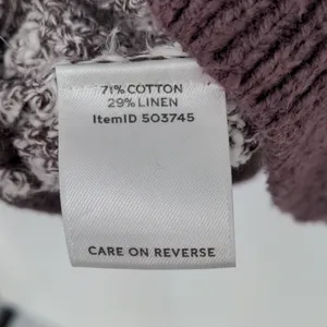 L.L. Bean Signature Cotton Linen Ragg Sweater Size Large Mock‎ Neck Marled thumbnail 5