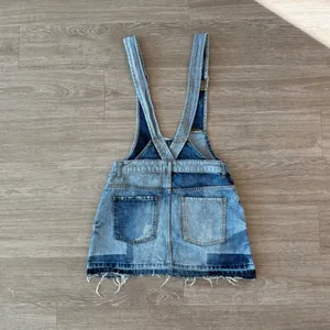 Free People Patchwork Blues Blue Denim Pinafore Dress, Size 4 thumbnail 3