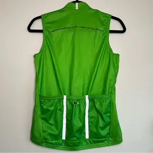 RLX Polo Sport Cycling Jersey M Green Sleeveless Tech Pockets‎ USA Made thumbnail 4