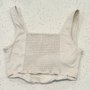 Lonestar New York Women's Cream Corset Structured Denim Crop Top - Medium thumbnail 3