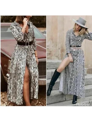 Zara Gray Snake-Print Maxi Dress thumbnail 2