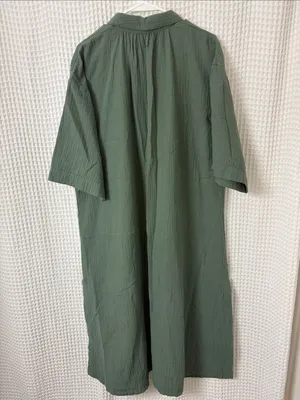 Madewell Lightestspun Cover-Up Maxi Shirtdress Sage Green Medium thumbnail 10