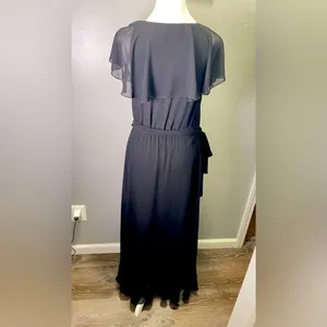 Show me‎ your Mumu Women's Jess Black Ruffle Midi Dress Size Medium thumbnail 6