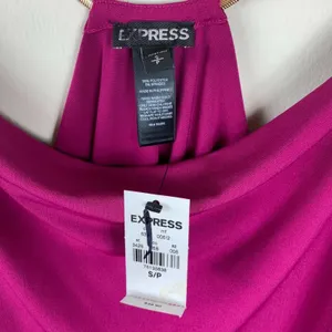Express womens blouse size small purple Chain gold straps drape‎ NWT $39.90 thumbnail 4