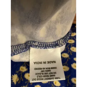 Vermont Country Store Floral T-Shirt Dress Womens Large Blue Daisy Pockets L thumbnail 6