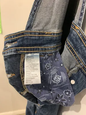 True Craft Women's Dark Wash Distressed Denim Overalls Size 13 thumbnail 5