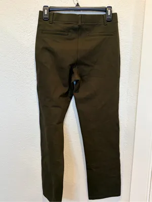Quince Ultra-Stretch Ponte Straight Leg Pants in Olive, Size‎ S thumbnail 8