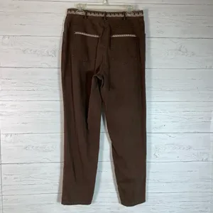 Vintage Susan Bristol Women’s Brown Corduroy Vest&pants set Floral Embroidery M thumbnail 15