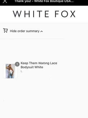 White Fox Lace Bodysuit thumbnail 5