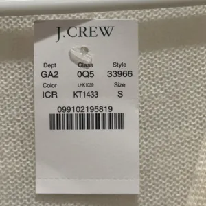 NEW J.Crew Cardigan Womens S Ivory Alpaca Merino Wool V-Neck‎ Rhinestone 33966 thumbnail 2