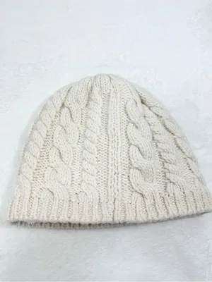The North Face Cream Knit Beanie - Chunky Cable Style thumbnail 7