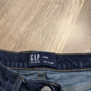 Gap Denim ’70s Flare Dark Wash Jeans High Rise Stretch thumbnail 4