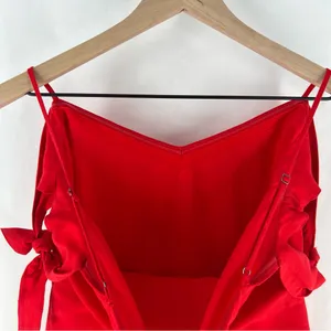 Abercrombie & Fitch Red‎ Linen Blend Off The Shoulder Sweetheart Midi Dress 6 thumbnail 12