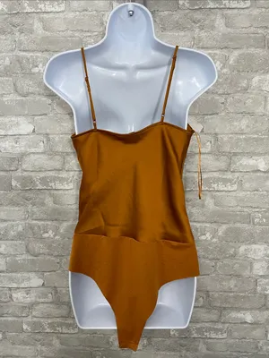 House of Harlow 1960 Satin Cowl Bodysuit - Rusty Orange thumbnail 2