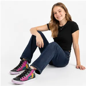 Disney Womens Sneakers Size 8 Black Purple Nightmare Before Christmas High Top thumbnail 7