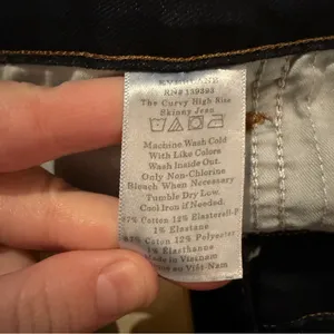 Everlane The Curvy High Rise Dark‎ Wash Cropped Skinny Jeans Sz 33 thumbnail 7
