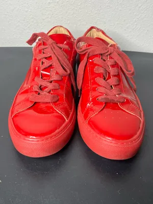 Greats Brooklyn Red Patent Leather Lace Up Sneakers Size 8.5 thumbnail 4