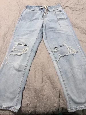 Rewash Light Blue Distressed Straight Leg Jeans thumbnail 1