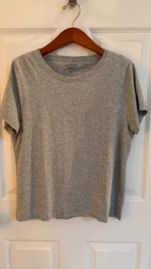 J Crew Grey Cotton Crew Neck Short Sleeve T-Shirt Size Large thumbnail 2